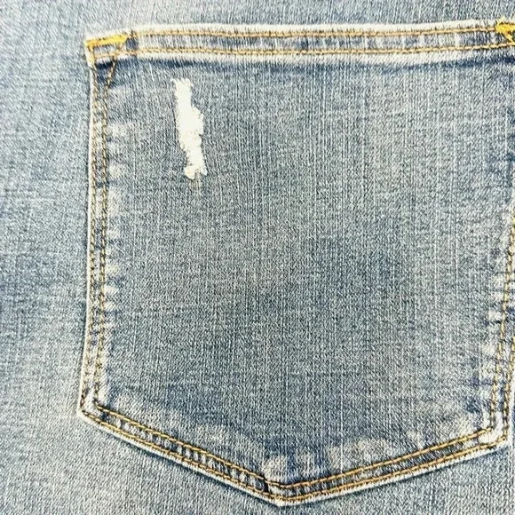 NWT SONOMA Women High Rise Blue Rolled Cuff Distressed Blue Jean Shorts Size 24W - Picture 3 of 4